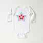 Patriotic Three Stars | Baby Long Sleeve Onesie