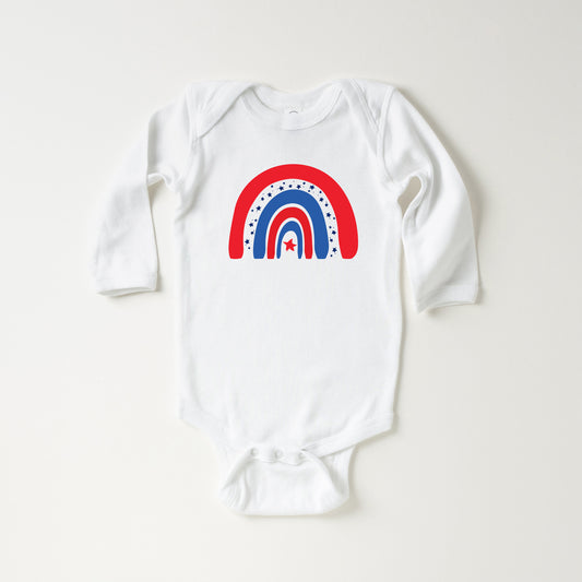 Patriotic Rainbow | Baby Long Sleeve Onesie