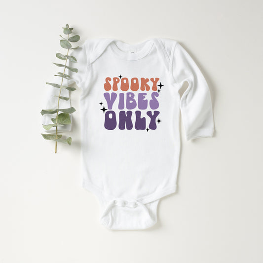 Spooky Vibes Only Stacked | Baby Graphic Long Sleeve Onesie