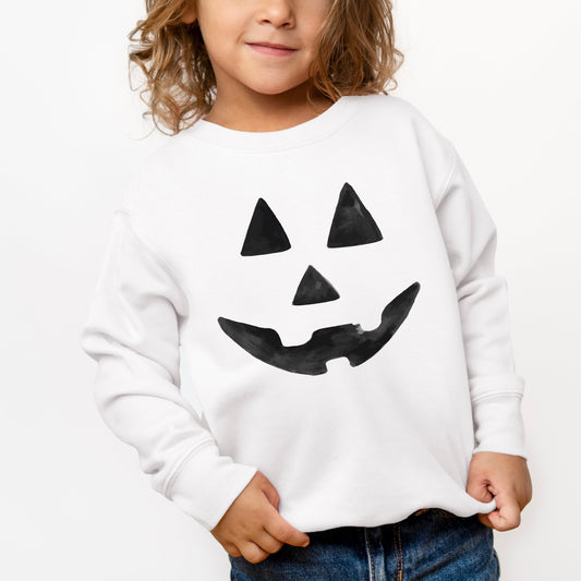 Watercolor Jack-O-Lantern Face | Toddler Graphic Sweatshirt