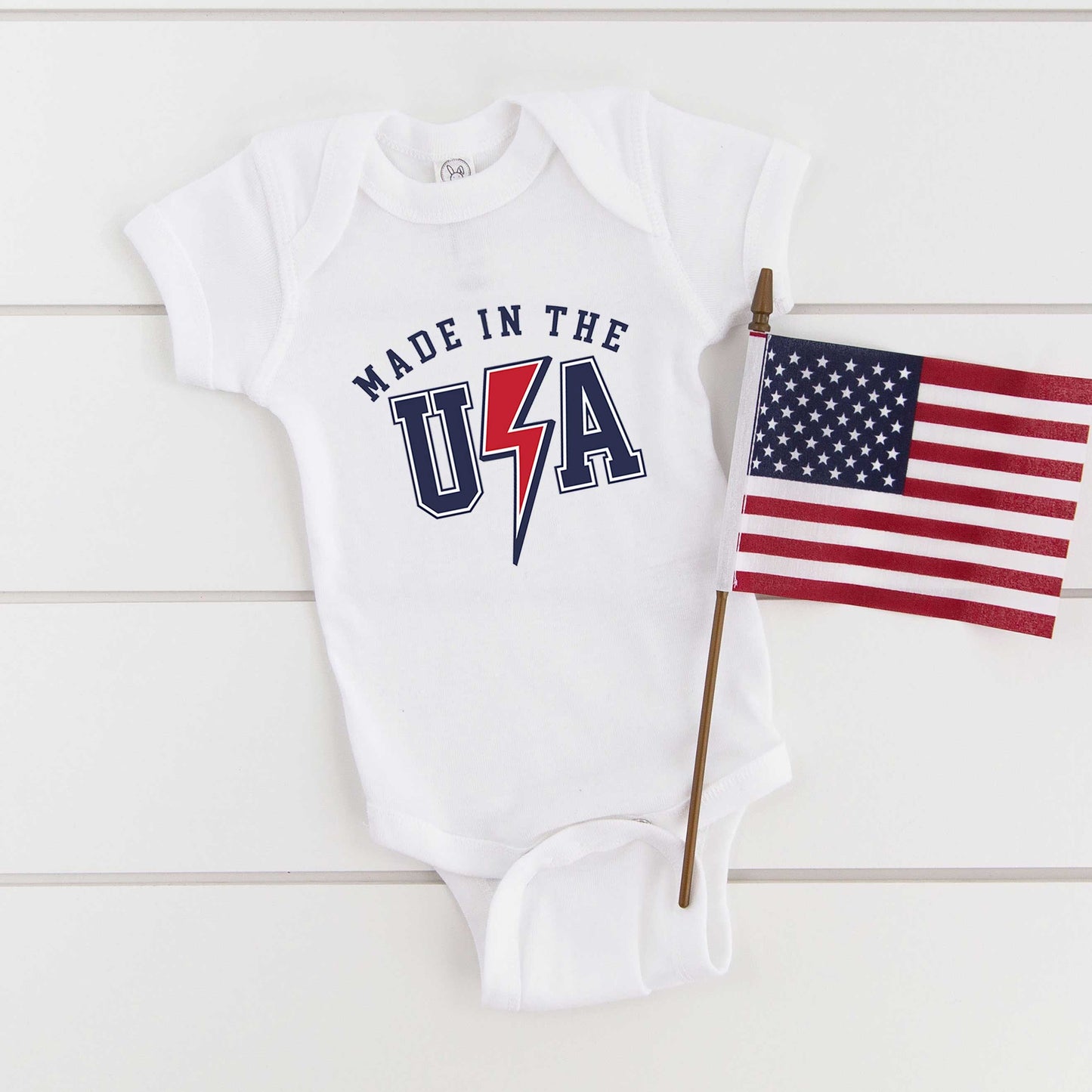 USA Lightning Bolt | Baby Graphic Short Sleeve Onesie