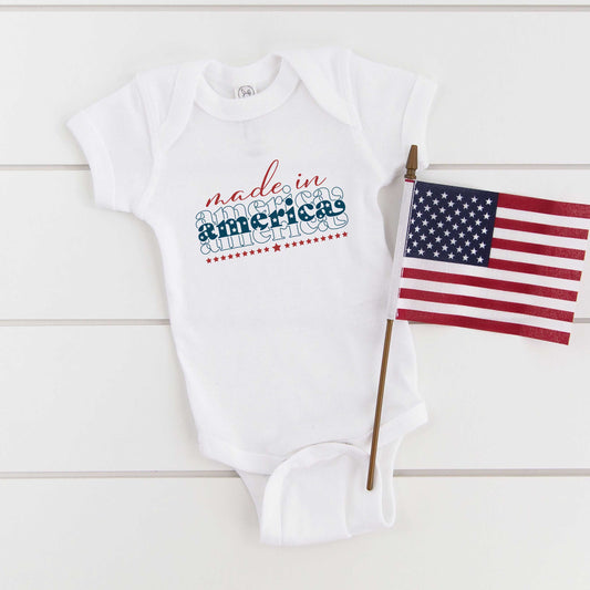 Made In America Stacked | Baby Graphic Short Sleeve Onesie