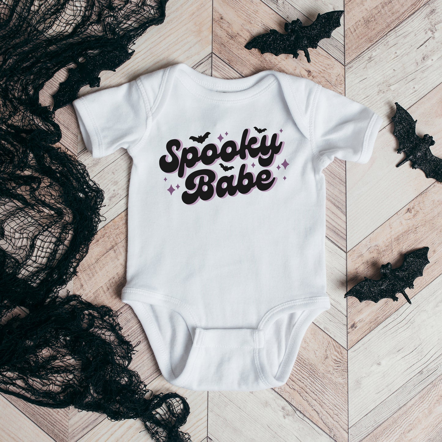 Spooky Babe Purple | Baby Graphic Short Sleeve Onesie