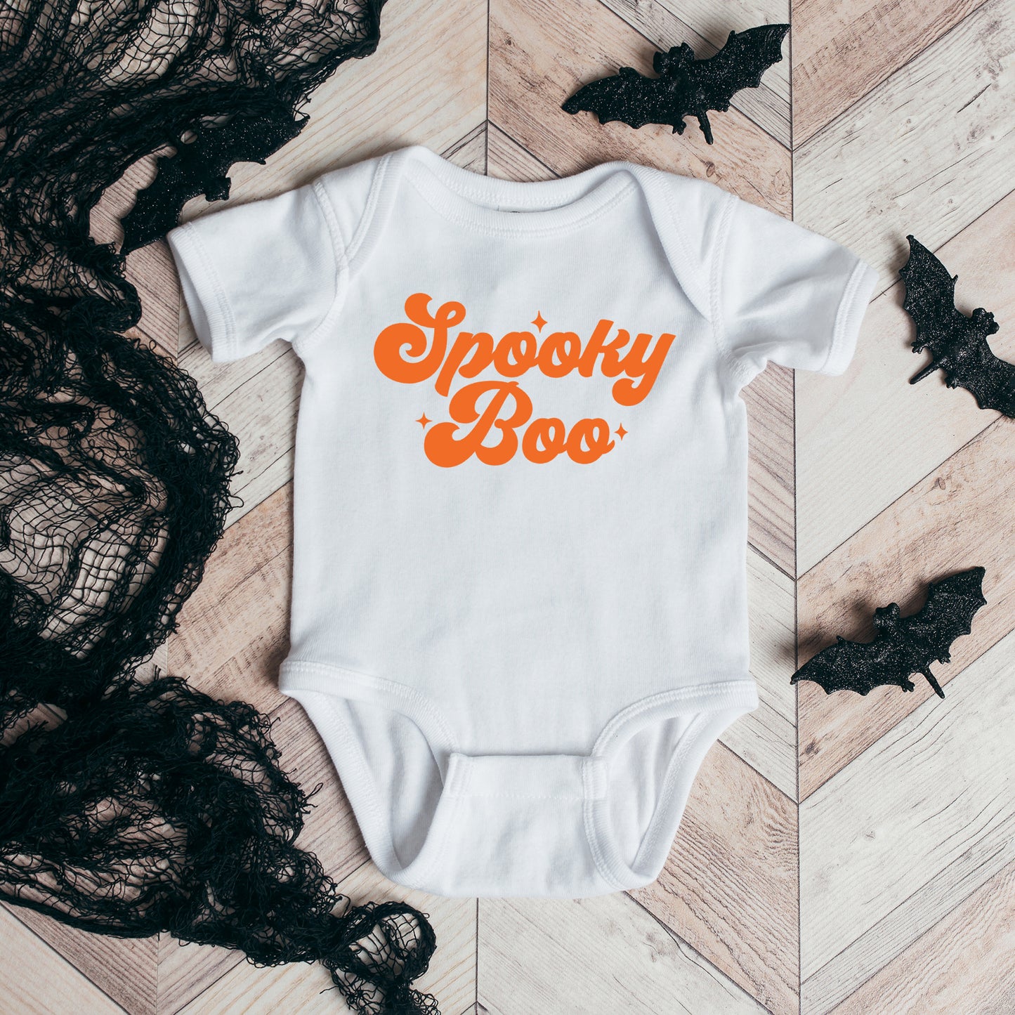 Spooky Boo Stars | Baby Graphic Short Sleeve Onesie