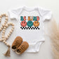 Checkered Be Kind Smiley Face | Baby Graphic Short Sleeve Onesie