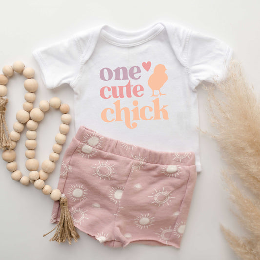 One Cute Chick | Baby Graphic Short Sleeve Onesie
