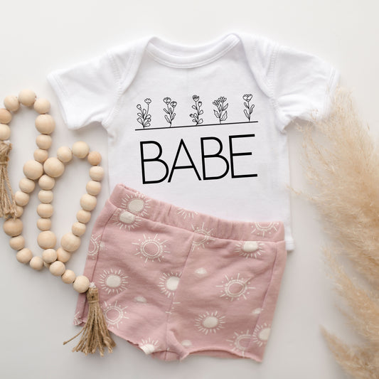 Babe Flowers | Baby Graphic Short Sleeve Onesie