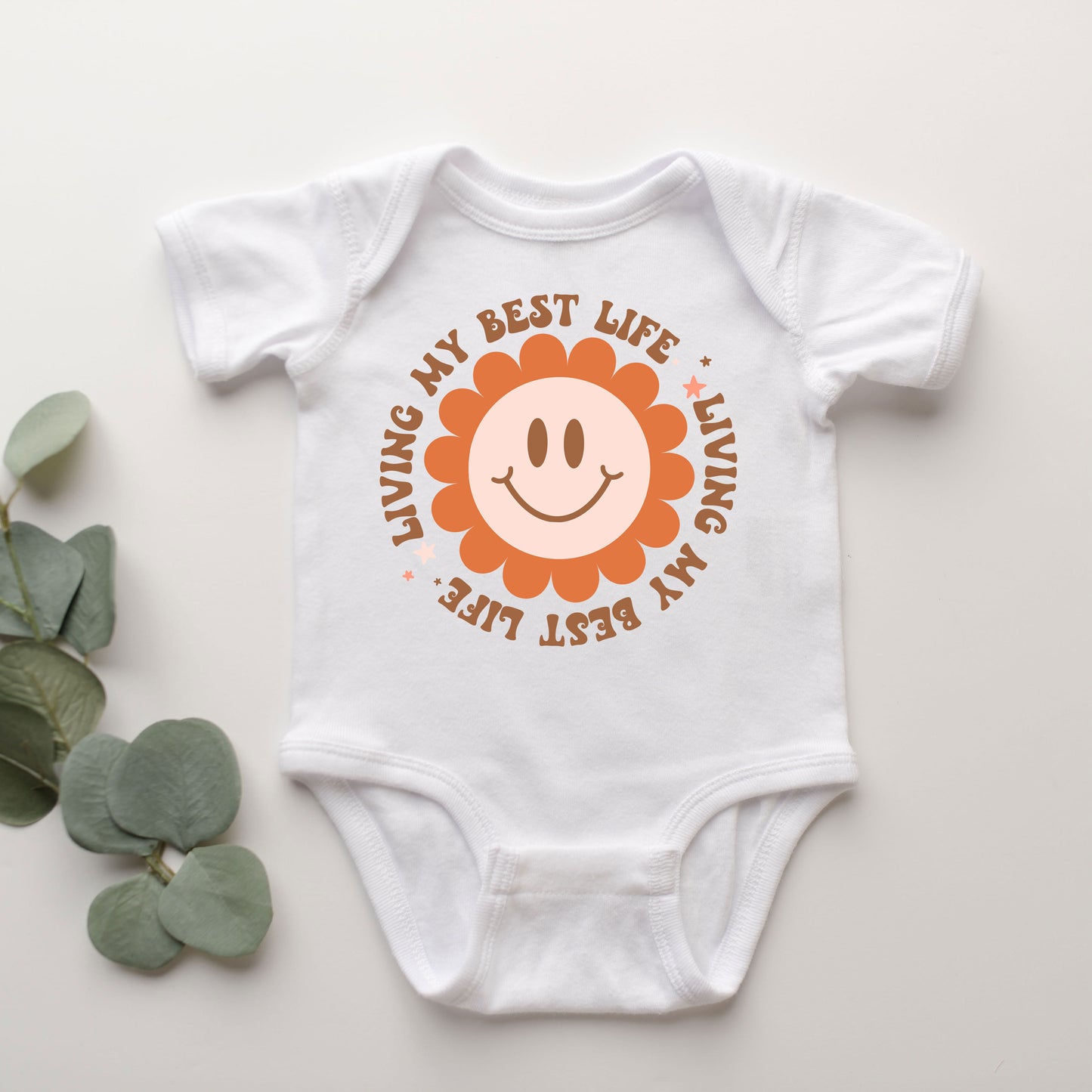 Living My Best Life Flower | Baby Graphic Short Sleeve Onesie