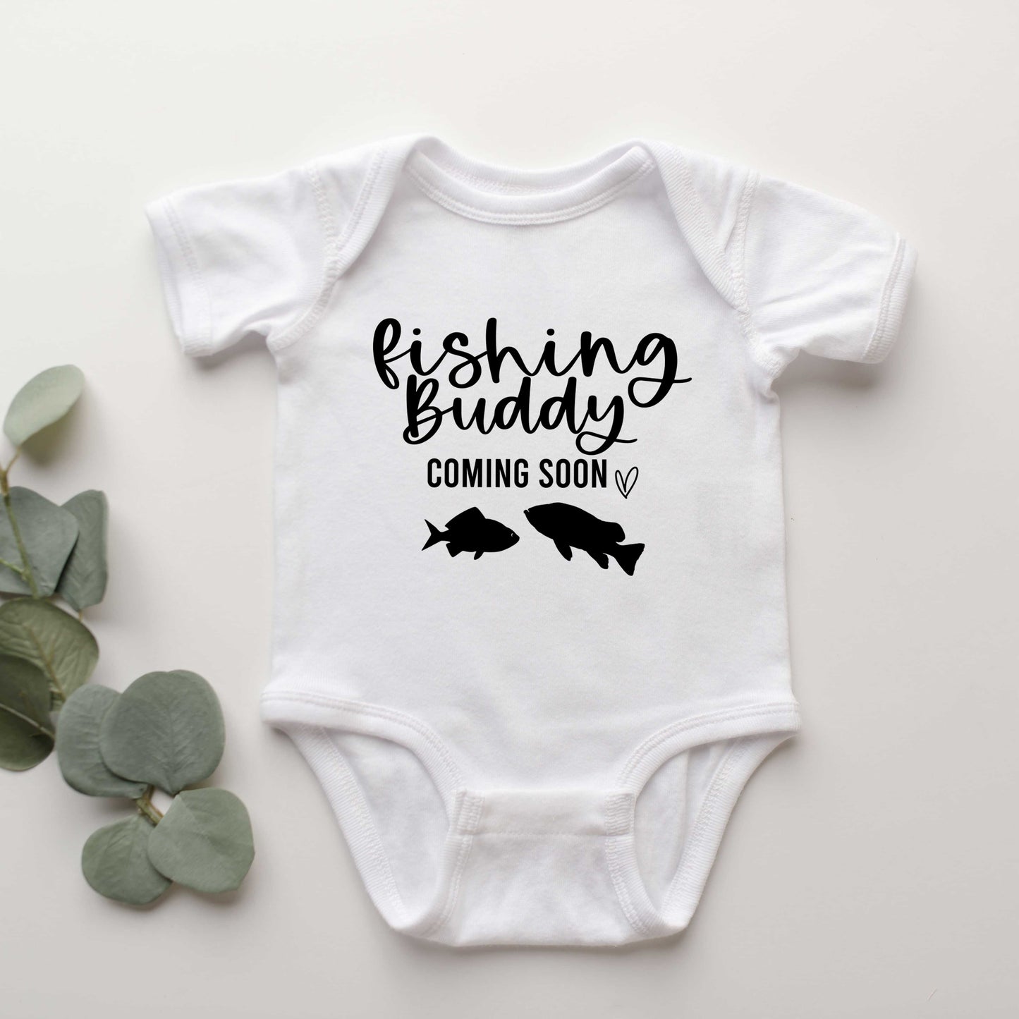 Fishing Buddy Coming Soon | Baby Graphic Short Sleeve Onesie