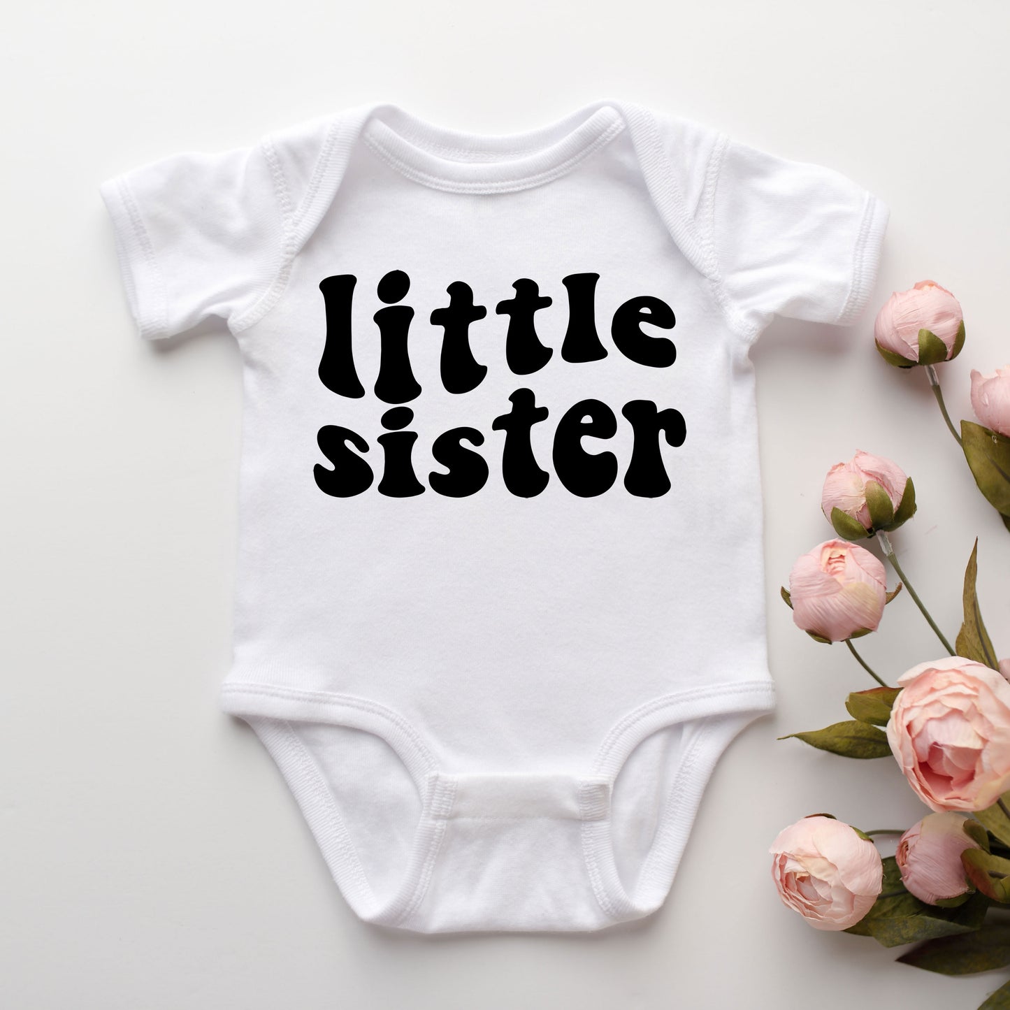 Little Sister Wavy | Baby Graphic Short Sleeve Onesie