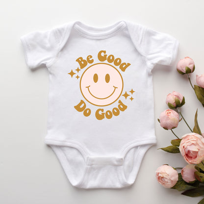 Be Good Do Good Smiley Face | Baby Graphic Short Sleeve Onesie