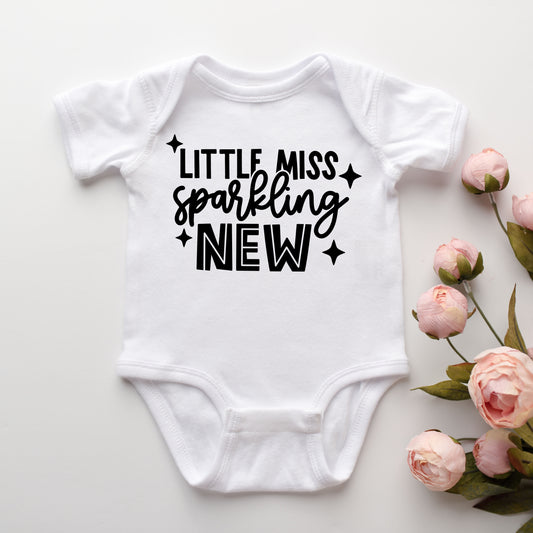 Little Miss Sparkling New | Baby Graphic Short Sleeve Onesie