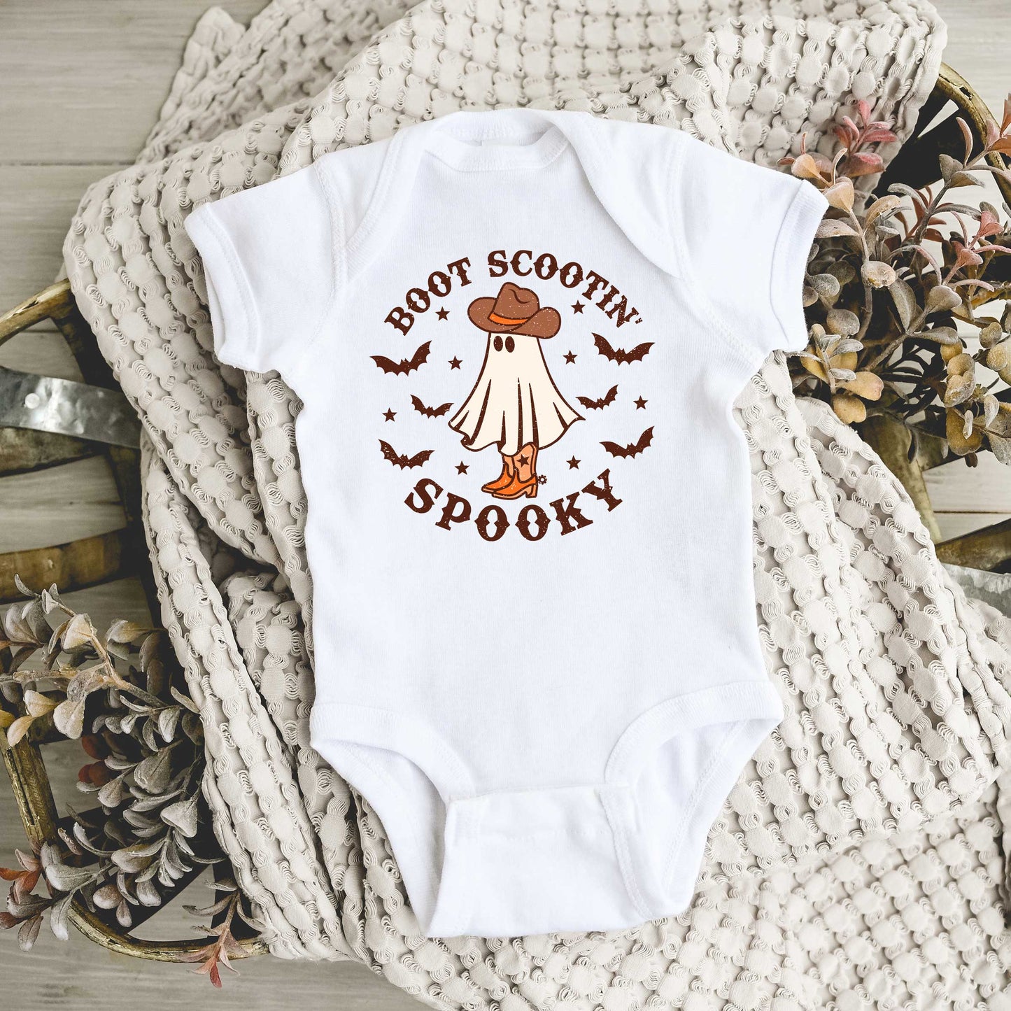 Boot Scootin' Spooky | Baby Graphic Short Sleeve Onesie