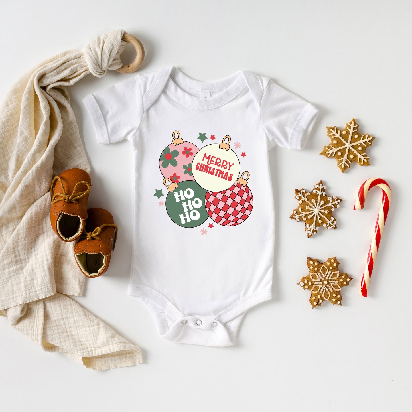 Christmas Ornaments | Baby Graphic Short Sleeve Onesie