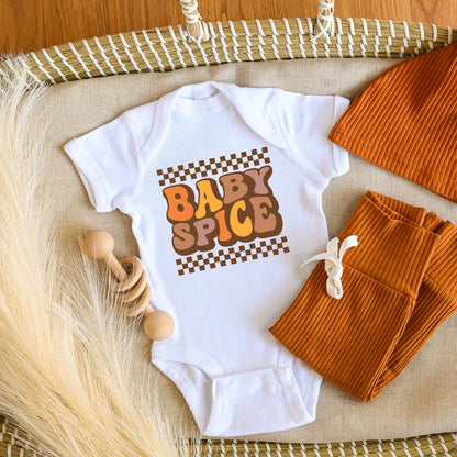 Baby Spice Checkered | Baby Graphic Short Sleeve Onesie