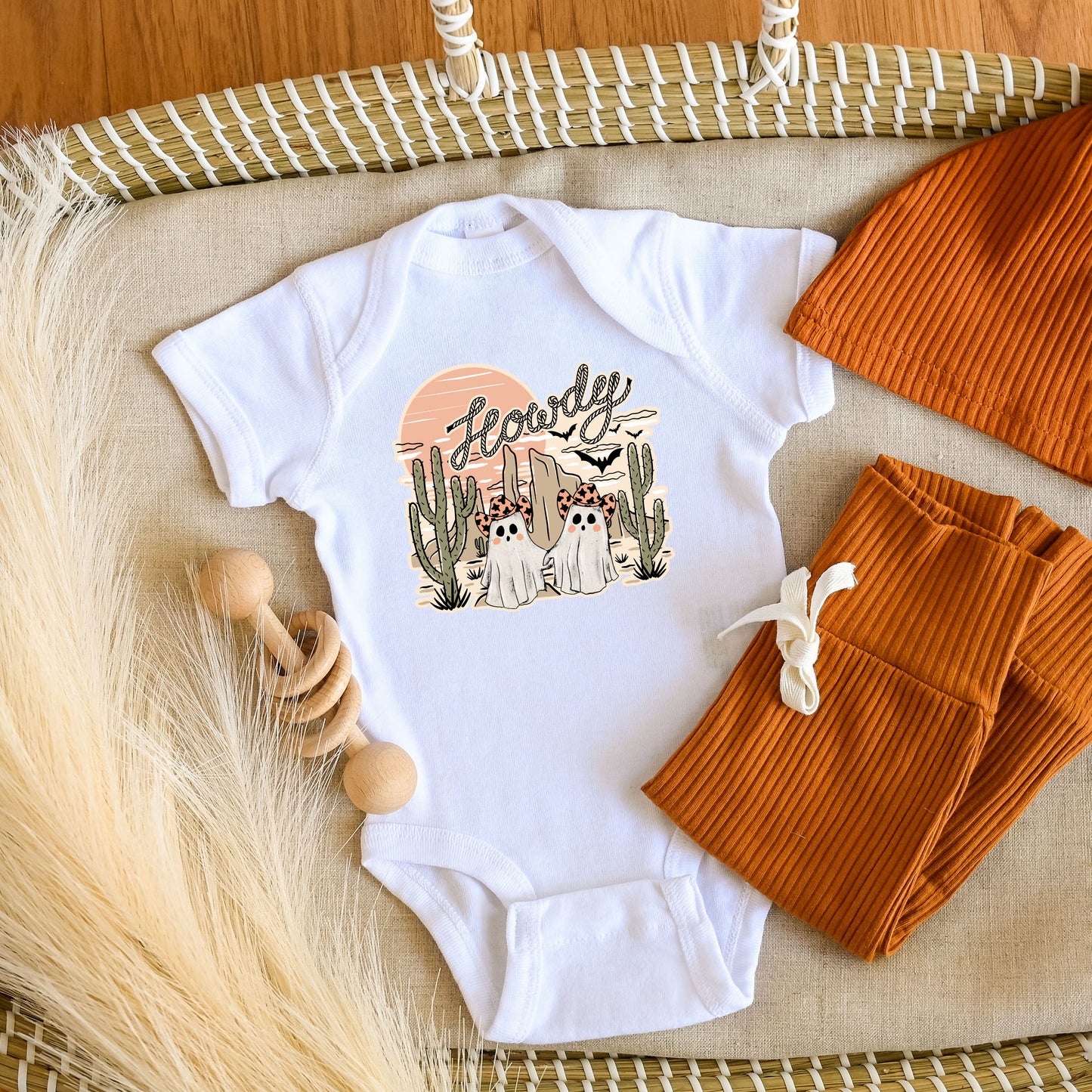 Howdy Ghosties | Baby Graphic Short Sleeve Onesie