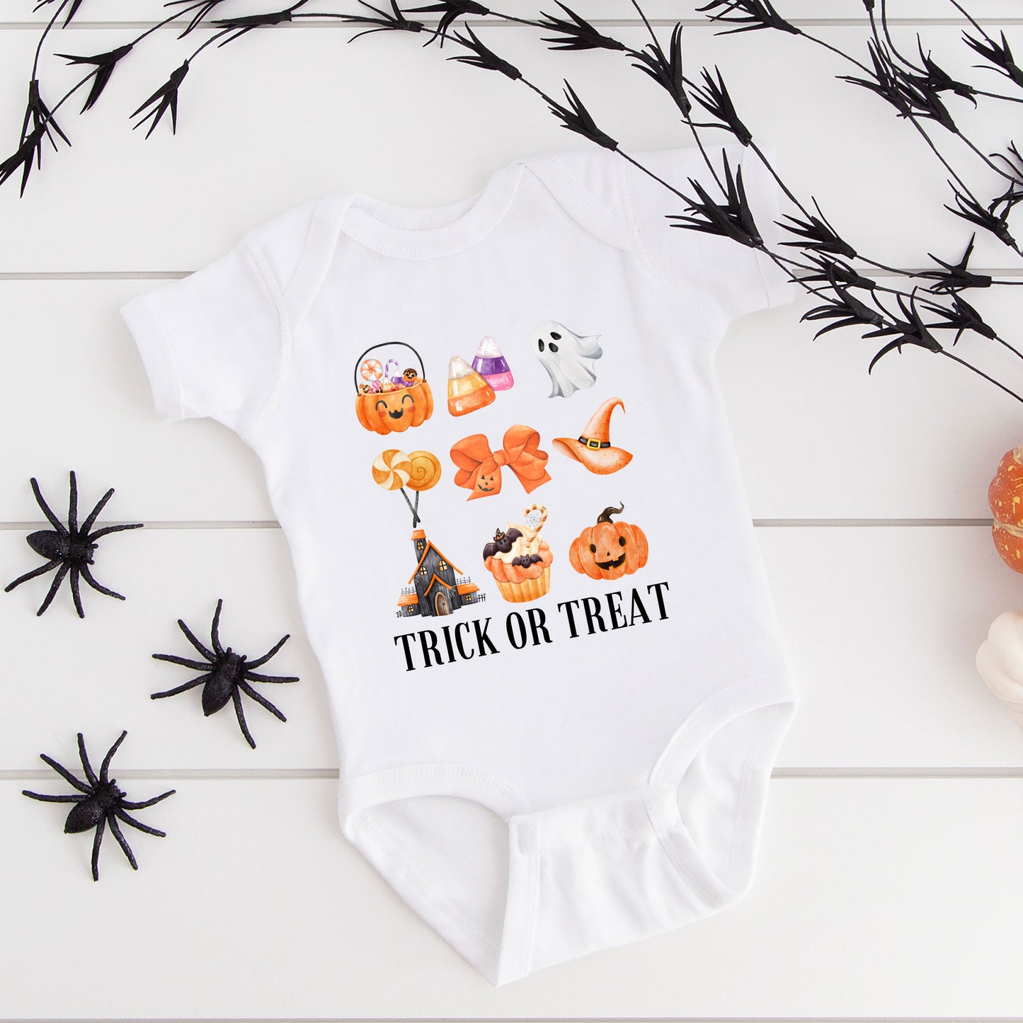 Trick Or Treat Chart | Baby Graphic Short Sleeve Onesie