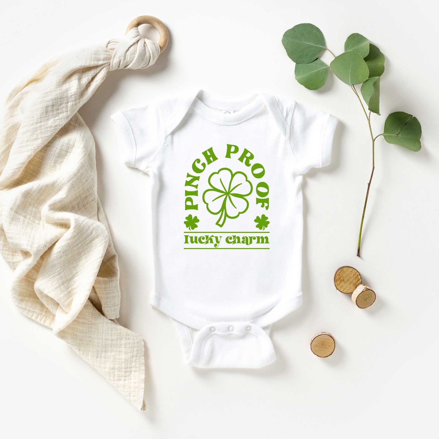 Pinch Proof Lucky Charm | Baby Graphic Short Sleeve Onesie