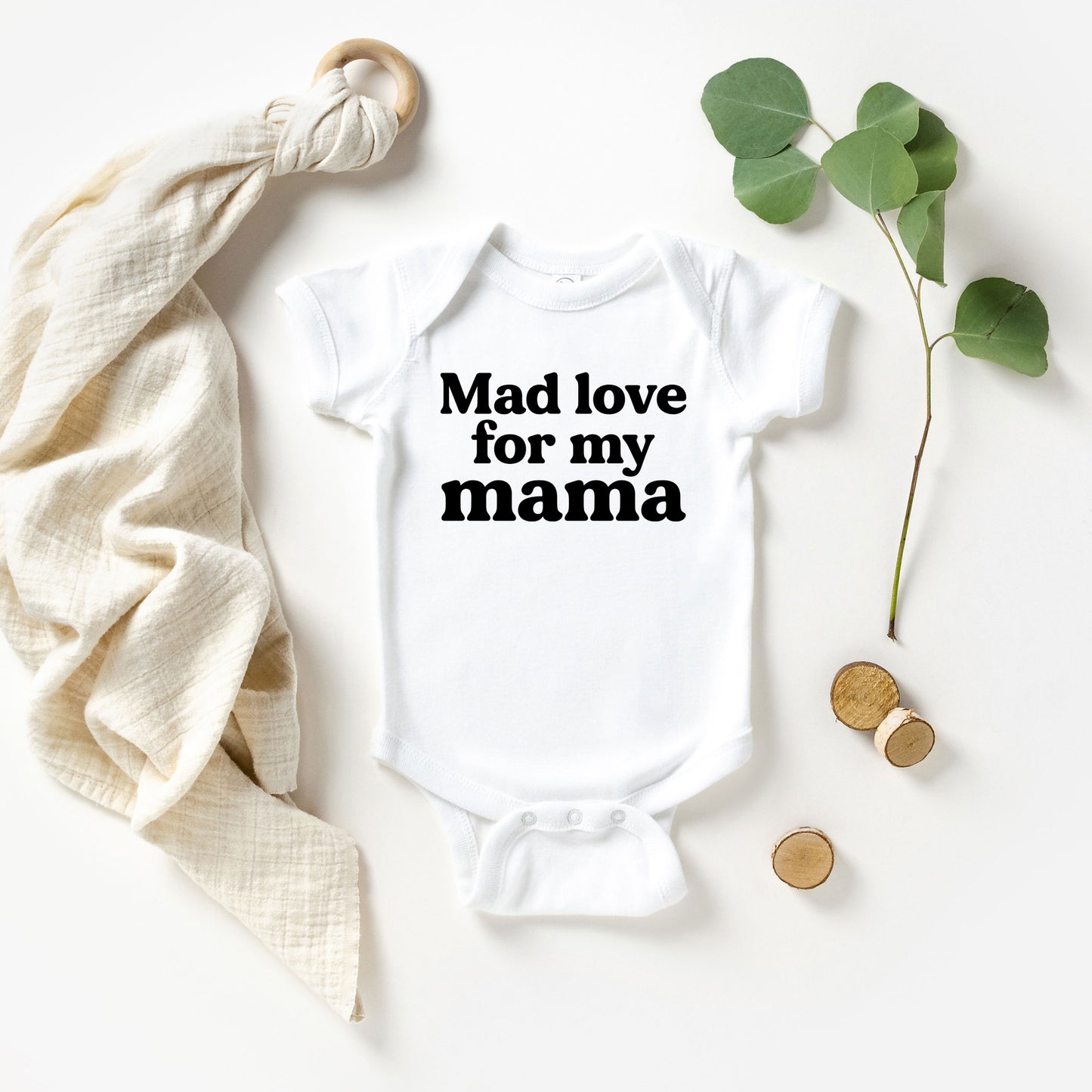 Mad Love For My Mama | Baby Graphic Short Sleeve Onesie