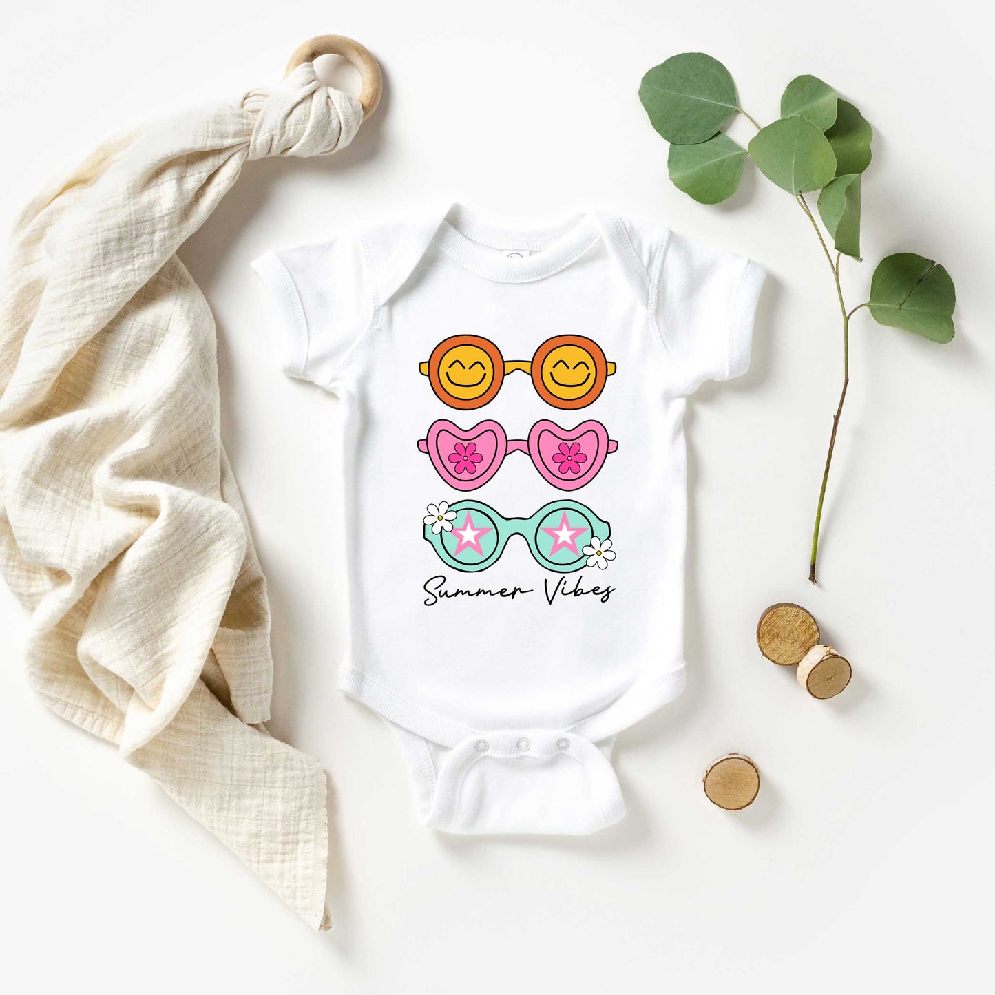 Sunnies Summer Vibes | Baby Graphic Short Sleeve Onesie