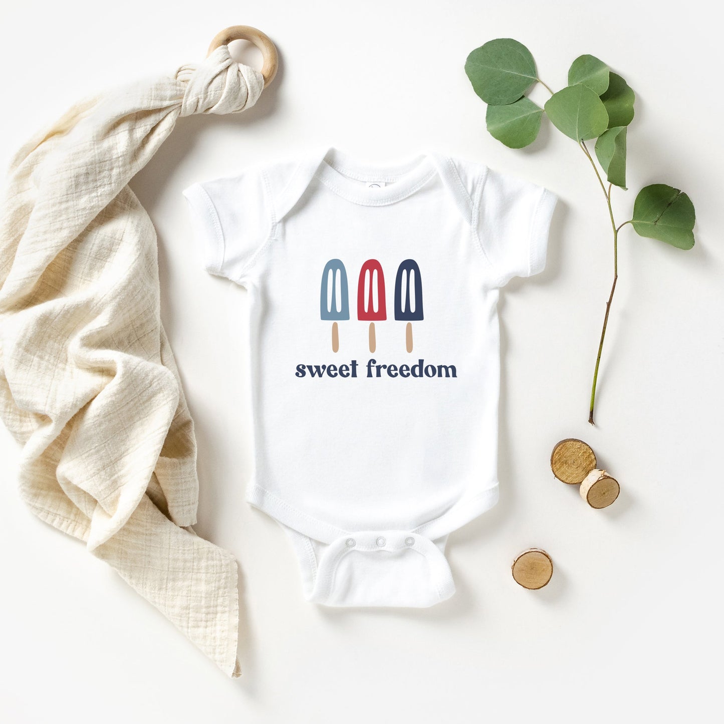 Sweet Freedom Popsicles | Baby Graphic Short Sleeve Onesie