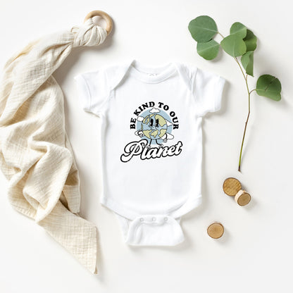 Be Kind To Our Planet | Baby Graphic Short Sleeve Onesie