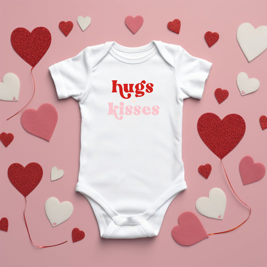 Hugs And Kisses | Baby Graphic Short Sleeve Onesie