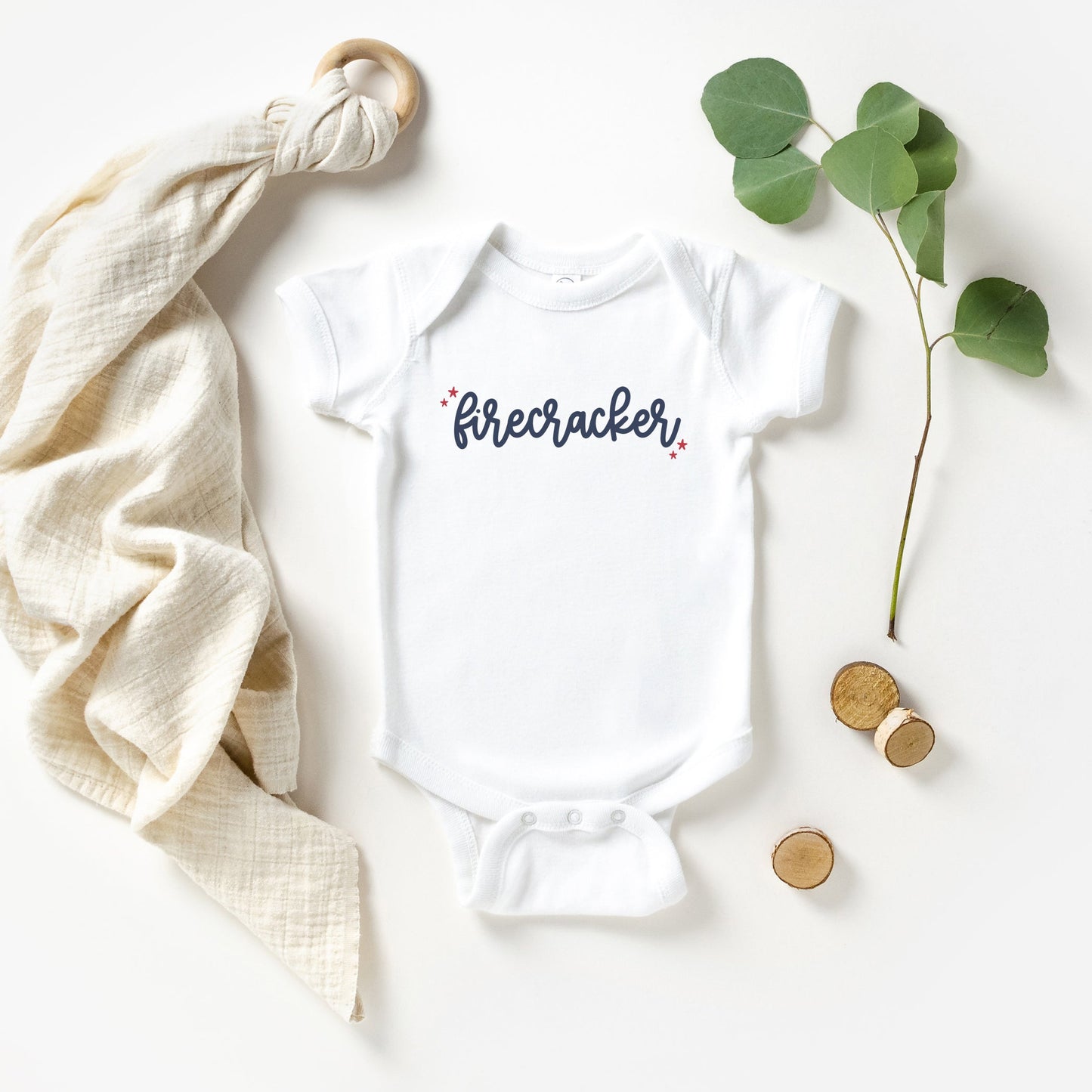 Firecracker Stars | Baby Graphic Short Sleeve Onesie