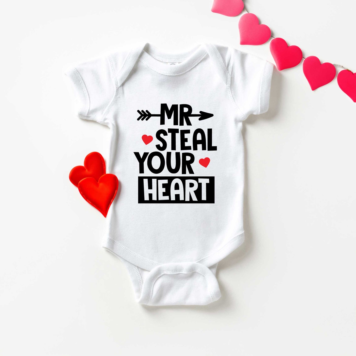 Mr. Steal Your Heart | Baby Graphic Short Sleeve Onesie