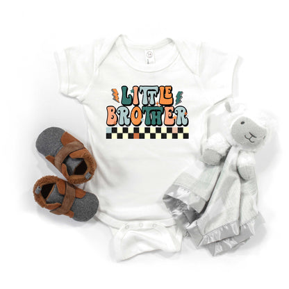 Little Brother Checkered | Baby Graphic Short Sleeve Onesie