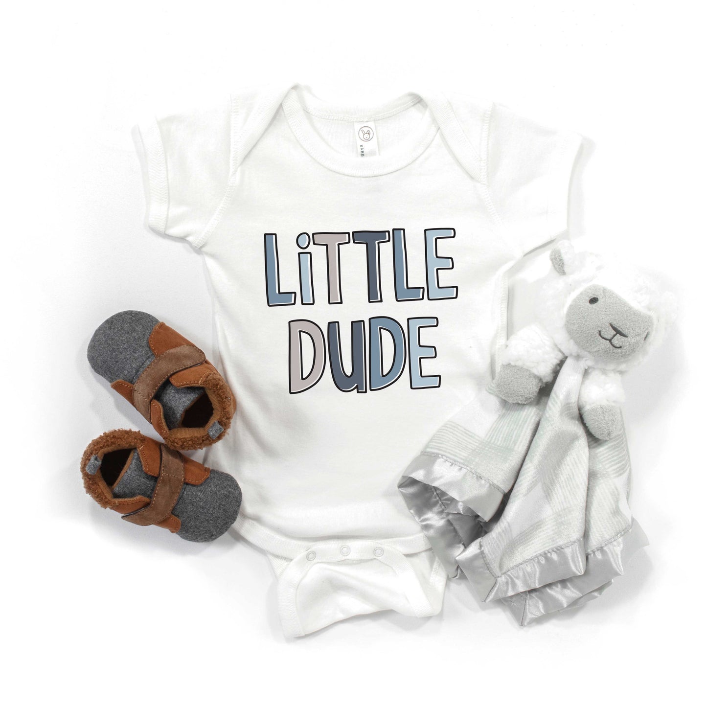 Little Dude Blue | Baby Graphic Short Sleeve Onesie