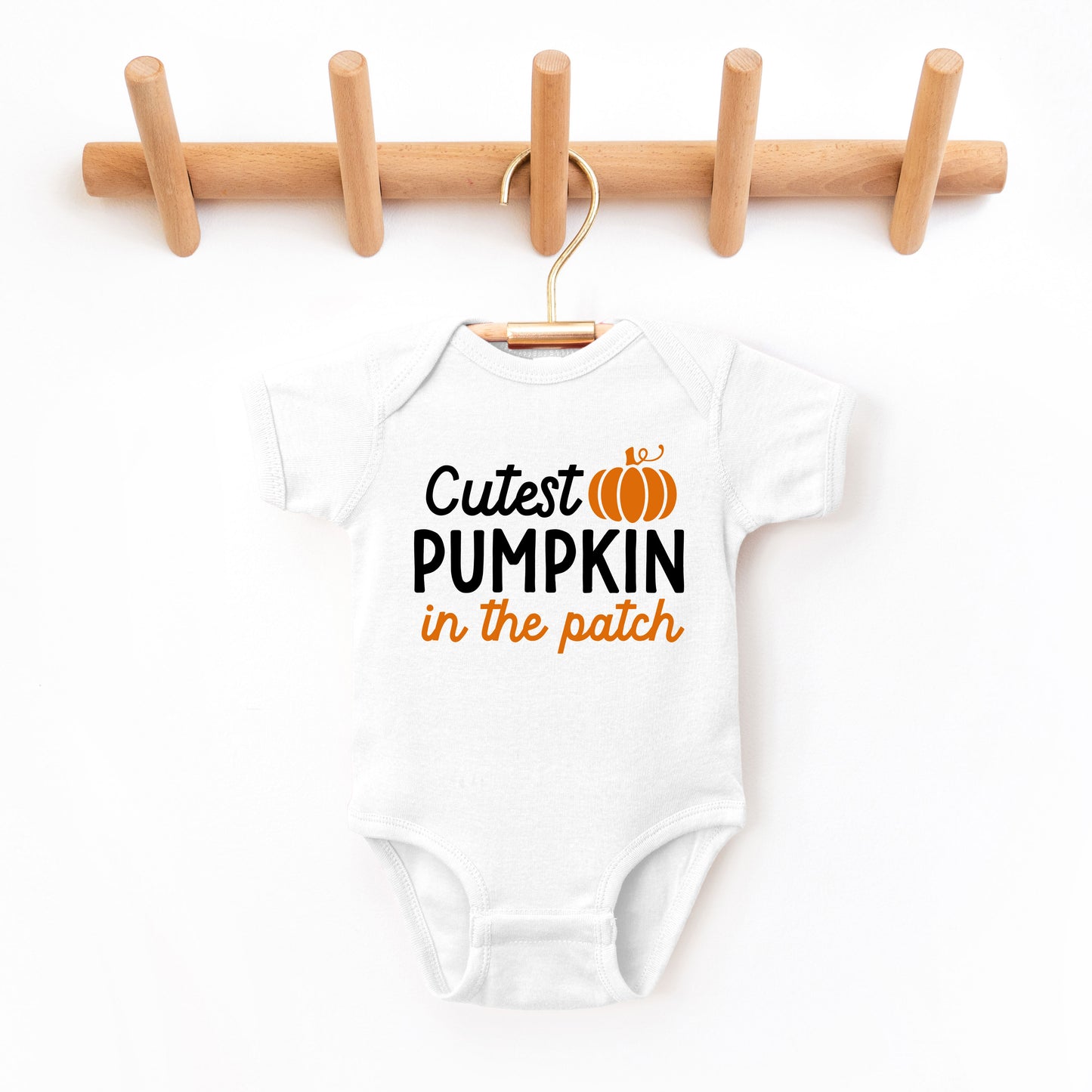 Cutest Pumpkin In The Patch Colorful | Baby Graphic Short Sleeve Onesie