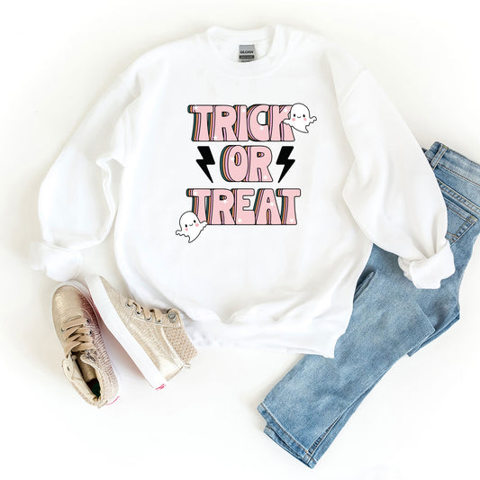 Trick Or Treat Lightning Bolt | Youth Graphic Sweatshirt