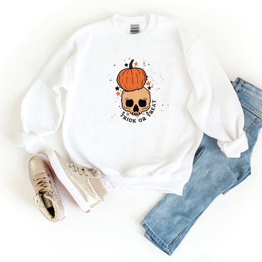 Trick Or Treat Skull | Youth Graphic Sweatshirt