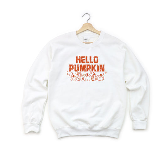 Hello Pumpkin Distressed | Youth Graphic Sweatshirt