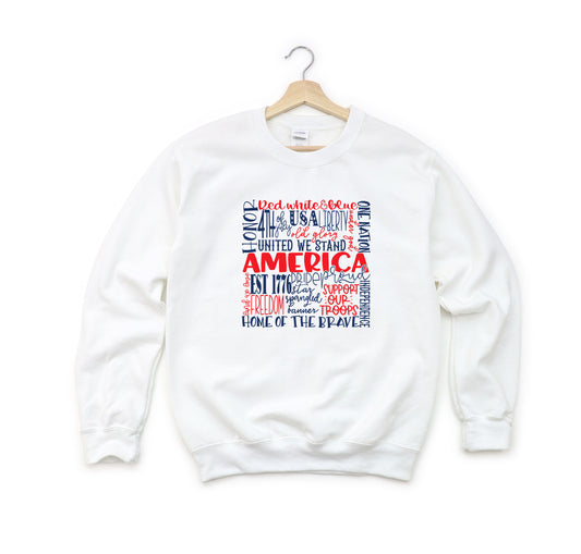 America Words Colorful | Youth Sweatshirt