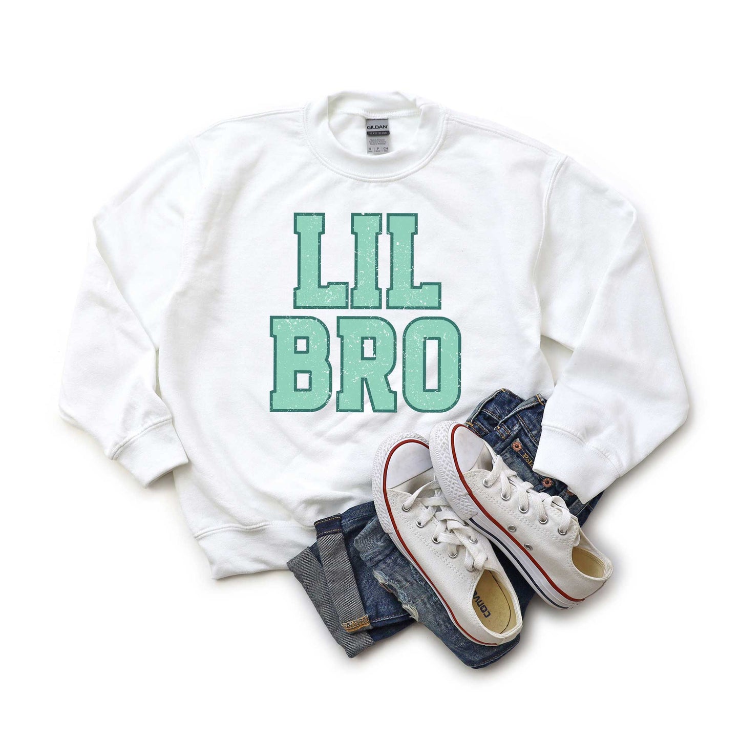 Lil Bro Distressed | Youth Graphic Sweatshirt