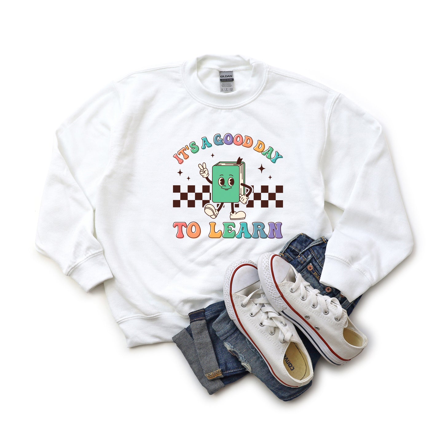 It's A Good Day To Learn Checkered | Youth Graphic Sweatshirt