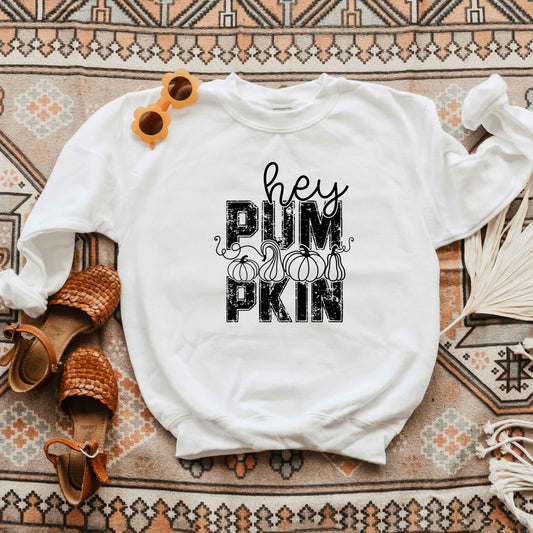 Hey Pumpkin Distressed | Youth Graphic Sweatshirt