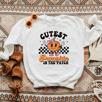 Cutest Pumpkin Checkered | Youth Graphic Sweatshirt