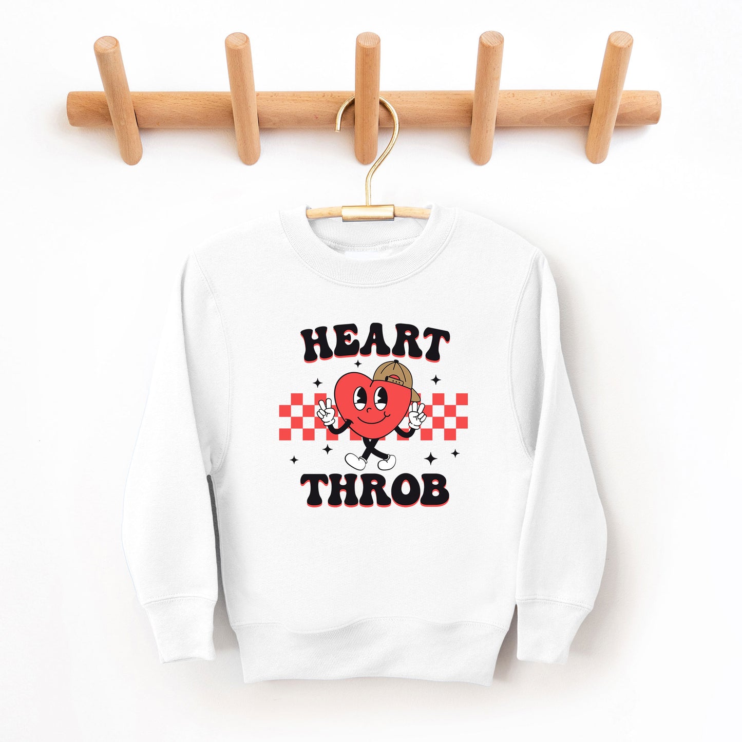 Checkered Heart Throb | Youth Sweatshirt