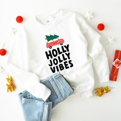 Holly Jolly Vibes Car | Youth Sweatshirt