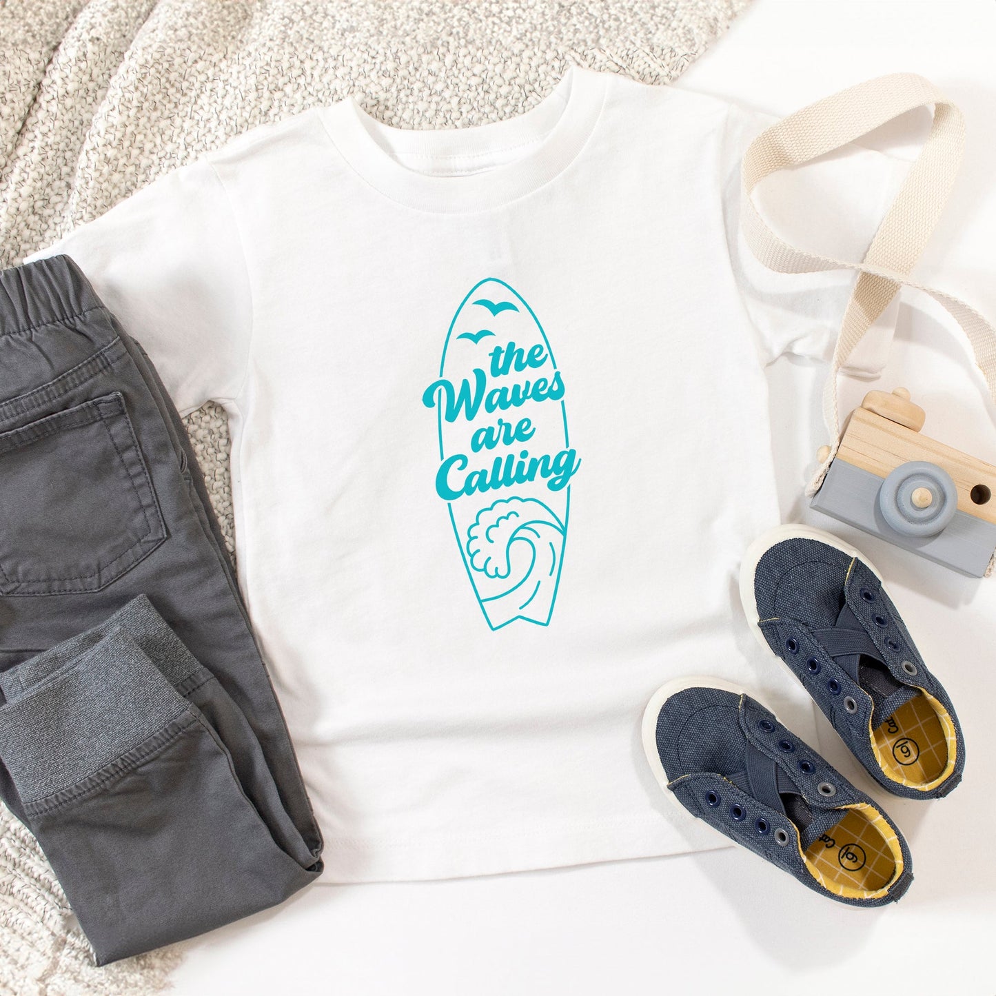 The Waves Are Calling Ocean Surf | Toddler Graphic Short Sleeve Tee