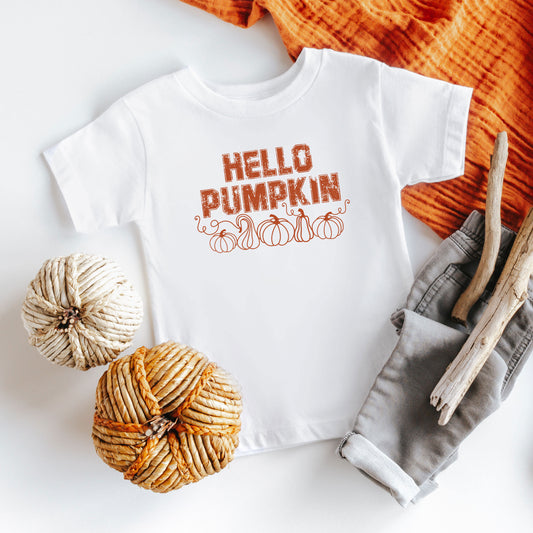 Hello Pumpkin Distressed | Toddler Graphic Short Sleeve Tee