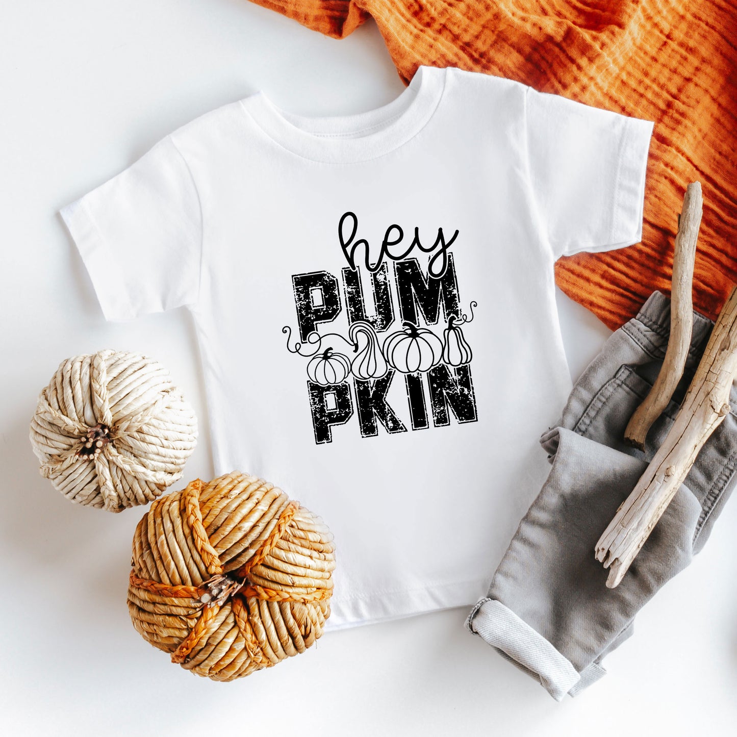 Hey Pumpkin Distressed | Toddler Graphic Short Sleeve Tee