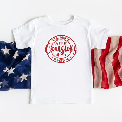 Red White And Blue Cousin's Crew | Youth Short Sleeve Crew Neck