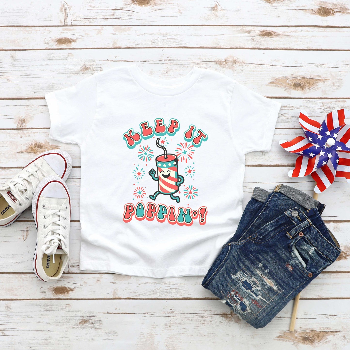 Keep It Poppin' Firework | Youth Graphic Short Sleeve Tee