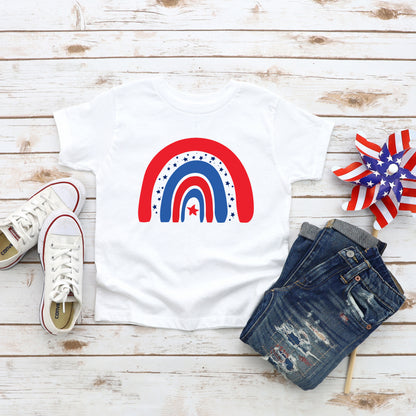 Patriotic Rainbow | Toddler Short Sleeve Crew Neck