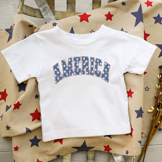 Retro America Stars | Toddler Short Sleeve Crew Neck