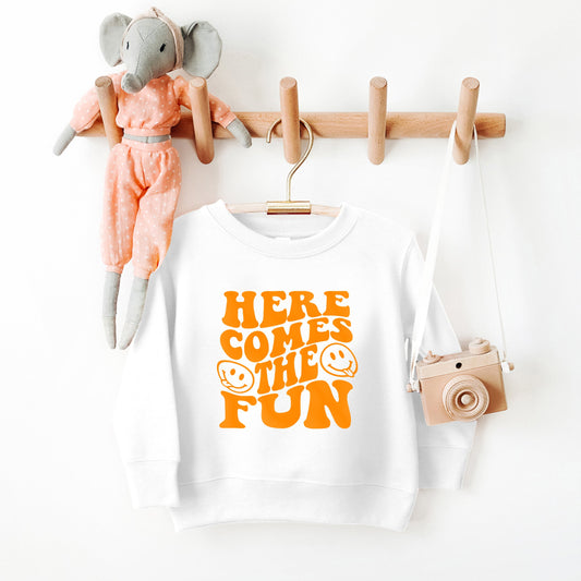 Here Comes The Fun Puff Print | Toddler Graphic Sweatshirt